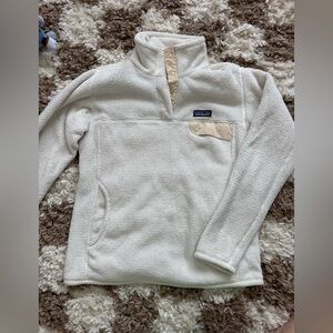 Patagonia Women's Off-White ReTool Snap Sweater Fleece pullover medium